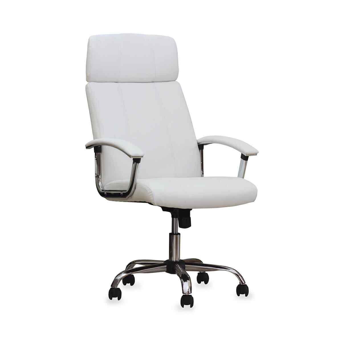 White leather office chair - Greater Houston Roofing